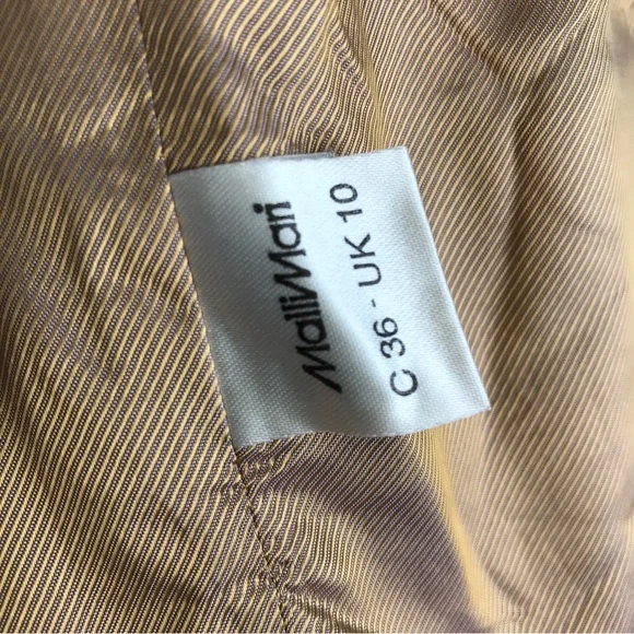 MALLI MARI Vintage 90’s Finland Red Wool Coat Fully Lined Gold Crest Buttons XL - Picture 6 of 8